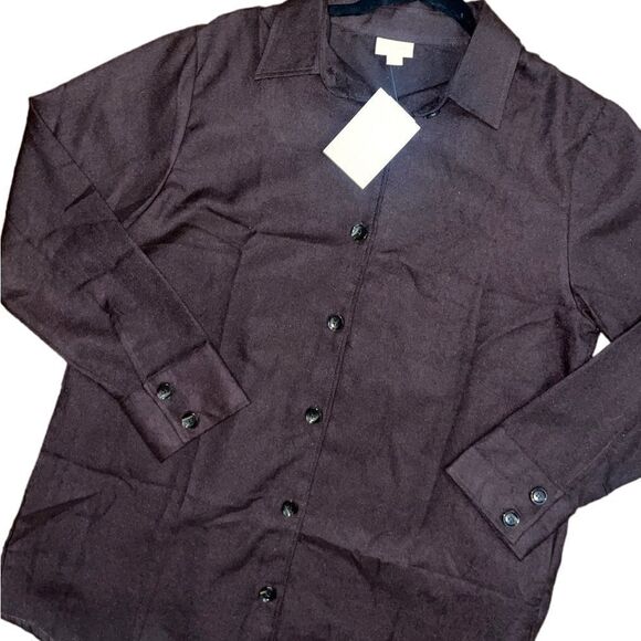 LuLaRoe Women’s Large Brown Abigail Button-Down Long Sleeve Flannel Gorpcore - Picture 8 of 16